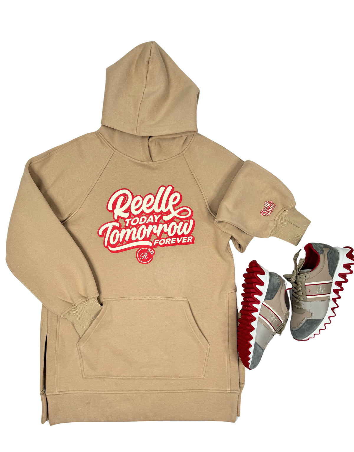 Beige Reelle Forever Hoodie Dress Reelle Chics Beige Reelle Forever Hoodie Dress Reelle Chics